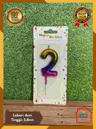 Lilin Angka Ulang Tahun | Lilin Ulang Tahun Angka Pelangi Warna Warni Angka 2