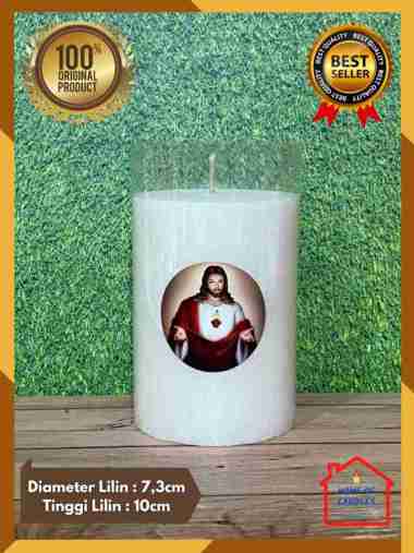 Lilin Doa Gambar Yesus Maria | Lilin Altar | Lilin Pillar |Lilin Putih Yesus