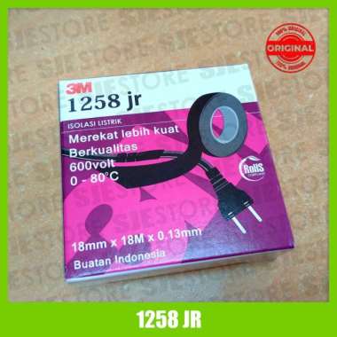3M ISOLASI LISTRIK 1258 JR ORIGINAL 1258jr hitam 3M tape kabel ASLI
