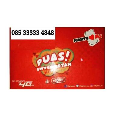 Telkomsel Kartu AS Nomor Cantik 085 33333 4848 Kartu Perdana [4G]