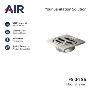 AIR Floor Strainer/Floor Drain/Pembuangan Air Lantai FS 04 SS CHROME -