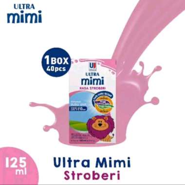 Promo Harga Ultra Mimi Susu UHT Stroberi 125 ml - Blibli