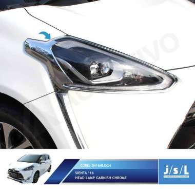 JSL Garnish Lampu Depan Sienta Head Lamp Garnish CHROME