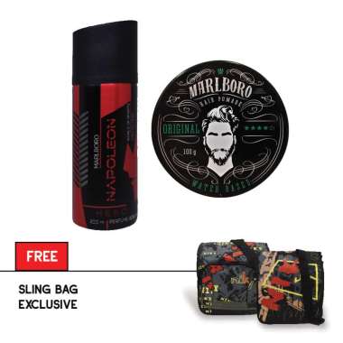 Napoleon Hero Perfume Body Spray 200 ml + Pomade Waterbased Original 100g - Free Tas