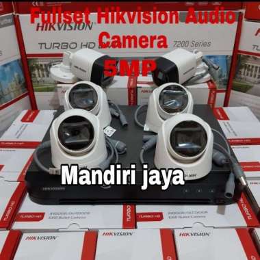 Paket CCTV Hikvision Audio Camera 5MP 8Ch 4 camera