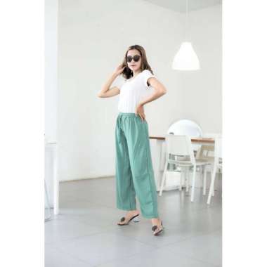 Celana Kulot Pants Wanita Polos Crinkle Airflow Premium Highwaist Cullote Pants Sage Green