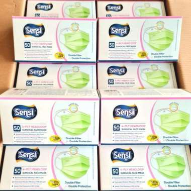 MASKER SENSI SURGICAL HEADLOOP HIJAB ISI 50PCS HIJAUtaliGEPENG
