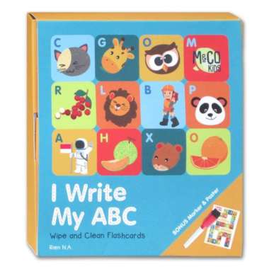 Mizan Mainan Edukatif I Write My Abc Wipe Dan Clean Flashcards Multicolor