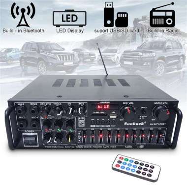 Sunbuck Bluetooth EQ Audio Amplifier Karaoke Home Theater FM Radio 200