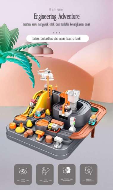 Mainan Anak Perempuan Laki-Laki Mobil Mobilan Mini Car Track Adventure Engineering