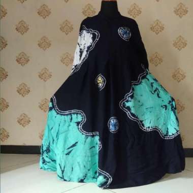 SNOEBEL BATIQUE OWN- SASIRANGAN DASTER BATIK GAMIS TWILL LONGDRESS MUSLIM L 01 Hijau