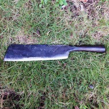Golok Bendo Kayu Bendo Lontong Gangang Langsung Hitam/Grey