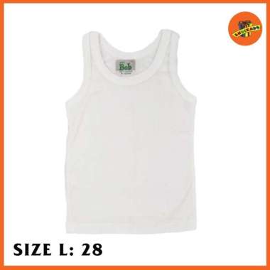 Baju Kaos Dalam Anak Singlet COWOK Putih Salur - Singlet Putih TK SD L 28