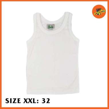 Baju Kaos Dalam Anak Singlet COWOK Putih Salur - Singlet Putih TK SD XXL 32