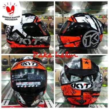 HELM KYT R10 #3 BLACK WHITE RED FLUO HELM KYT FULL FACE L MULTICOLOR