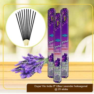 Dupa/ Hio India 9" Ullas Lavender heksagonal @ 20 sticks
