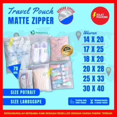 Zipper Organizer Bag Transparan Pouch Plastik Penyimpanan Murah Satuan ukuran Potrait 30x40