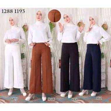 Celana kulot cubit wanita scuba standar - super jumbo XL abu abu