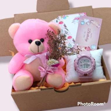 Hampers Jam Tangan Anak-anak TK SD Kado Ulang Tahun Cewek Perempuan SMP SMA Birthday Gift Box PINK C