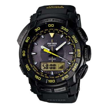 CASIO PROTREK PRG500-1A9 Triple Sensor Tough Solar Jam Tangan Pria Black Green