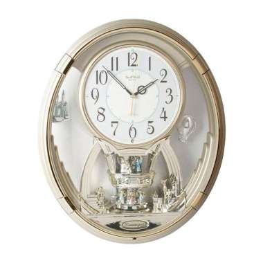 Rhythm Magic Motion 4MH736WD18 Swarovski Crystal Japan Original Jam Dinding