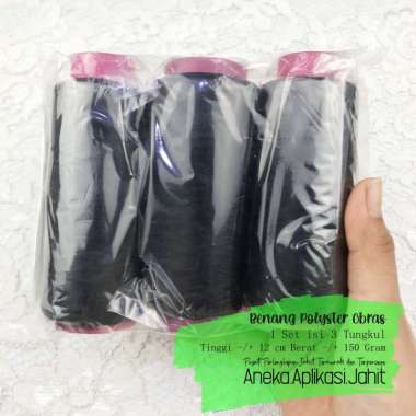 BENANG OBRAS KECIL / BENANG PINGGIR KECIL / BENANG POLYSTER OBRAS / BENANG OBRAS POLISTER HITAM