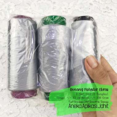 BENANG OBRAS KECIL / BENANG PINGGIR KECIL / BENANG POLYSTER OBRAS / BENANG OBRAS POLISTER ABU-MUDA