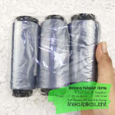 BENANG OBRAS KECIL / BENANG PINGGIR KECIL / BENANG POLYSTER OBRAS / BENANG OBRAS POLISTER ABU-TUA