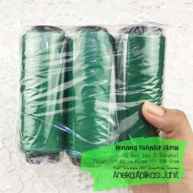 BENANG OBRAS KECIL / BENANG PINGGIR KECIL / BENANG POLYSTER OBRAS / BENANG OBRAS POLISTER HIJAU-DAUN