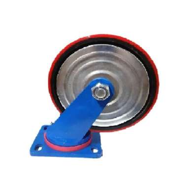 Roda Caster / Troly / Troli PU 8 Inch Super Heavy Duty Hidup ( Putar ) DERSHENG Indonesia