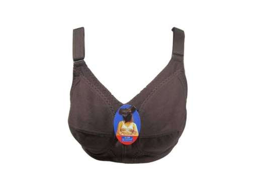 Kusumawardani Bra / BH Wanita Queenie Sister Polos Big Cup Tanpa Kawat Tanpa Busa Coklat Tua 36C