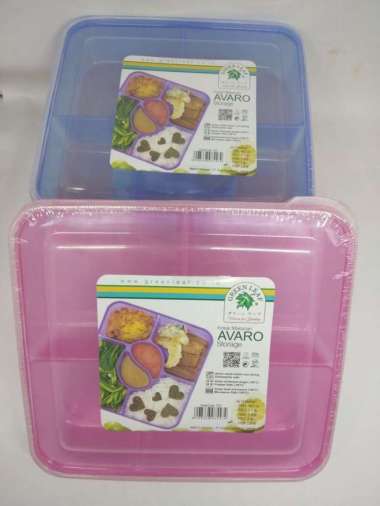 Kotak Makan/ Ompreng / Lunch Box sekat 6- Avaro 7557 (Green Leaf