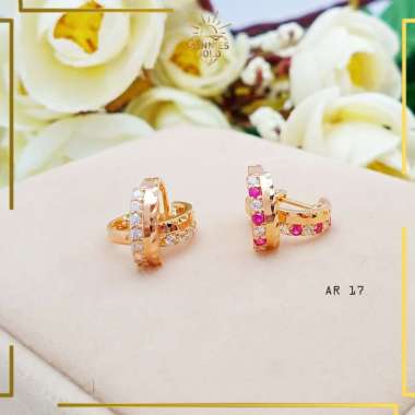 ANTING EMAS ASLI KADAR 6K DAN KADAR 8K ANTING RING EMAS ANTING WANITA ANTING EMAS MURAH KASUAL AR 17