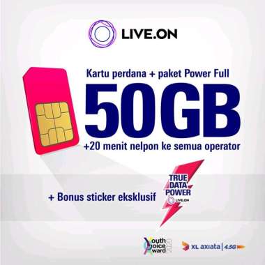 PROMO Kartu Perdana LIVE ON Power Full XL Axiata 50 GB 30 hari