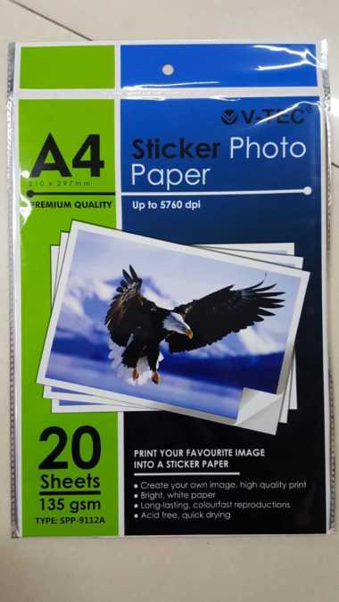 V-TEC Sticker Photo Paper A4 135gsm (Type: SPP-9112A)