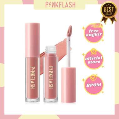 PINKFLASH LIP CREAM LASTING MATTE PINK FLASH LIPCREAM LEMBUT N06 MILKSHAKE