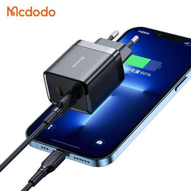 Mcdodo CH-2501 Kepala Adaptor Mini Charger Gan Dual USB C Pd Fast Charging 40W iPhone 12 13 Hitam