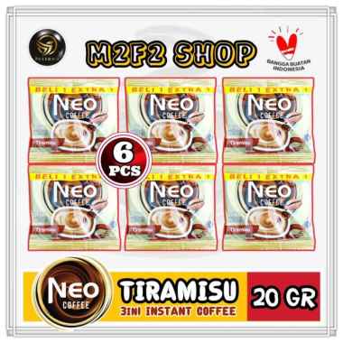 Kopi Neo Coffee Tiramisu 3in1 Sachet | Renceng GT - 20 gr (Kemasan 6 Pcs)