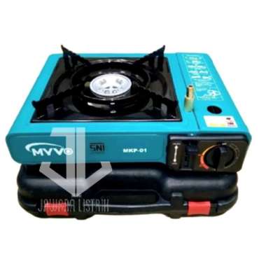 MYVO KOMPOR PORTABLE 2 IN 1 GAS KALENG DAN GAS TABUNG Merah