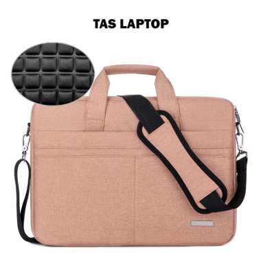 Tas Selempang Laptop Bahu Portabel Tahan Banting Laptop Pria dan Wanita 14-14.6 Inch MOLLES PINK MUD