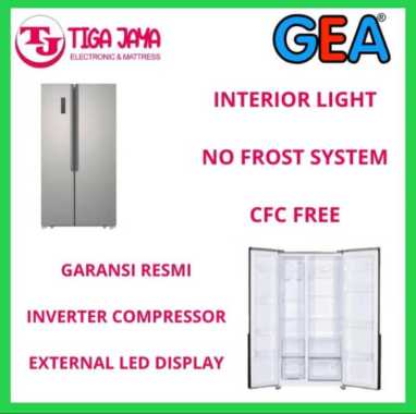 GEA KULKAS G2D 623 KULKAS SIDE BY SIDE INVERTER INOX G2D-623