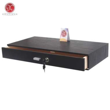 DEcTionS Meja Rias Gantung Dinding 60x30x9cm Laci Minimalis Kunci Hitam-Kunci