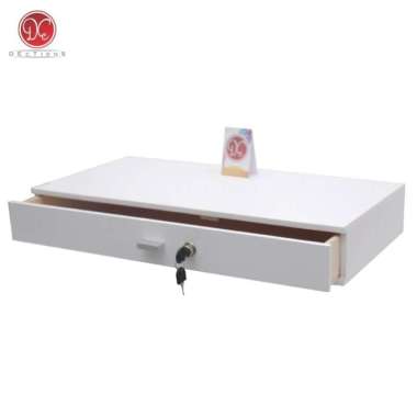 DEcTionS Meja Rias Gantung Dinding 60x30x9cm Laci Minimalis Kunci Putih-Kunci