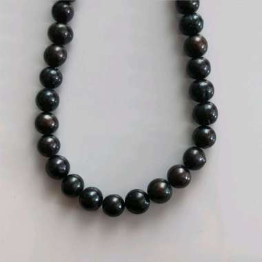 Kalung Mutiara Bulat 40cm Mutiara 10 mm Mutiara Air Tawar Mutiara Lombok Mutiara 9/10mm Hitam