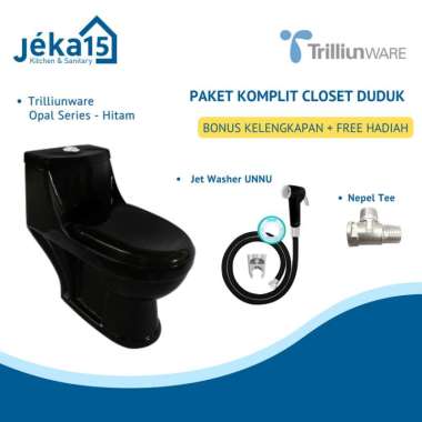 CLOSET DUDUK ONE PIECE | MONOBLOK | CLOSET DUDUK TRILLIUNWARE OPAL HITAM Paket Komplit