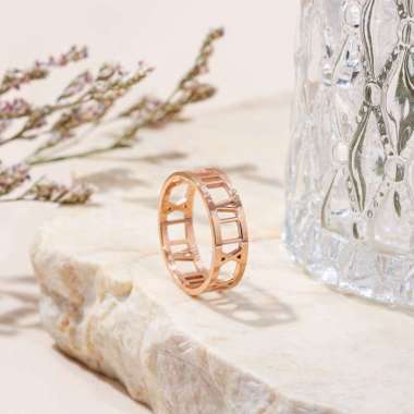 roman ring - premium stainless steel ring with gold plated size 6