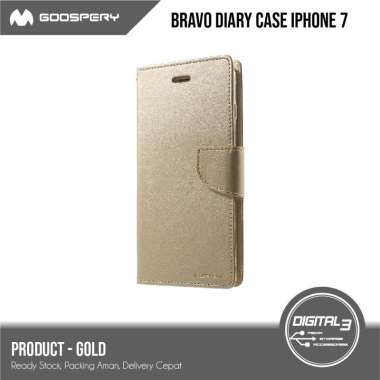 Mercury Goospery Bravo Diary Case Iphone 7 / 8 Casing Dompet Flip - Gold Apple iPhone 8