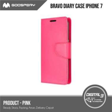 Mercury Goospery Bravo Diary Case Iphone 7 / 8 Casing Dompet Flip - Pink Apple iPhone 8