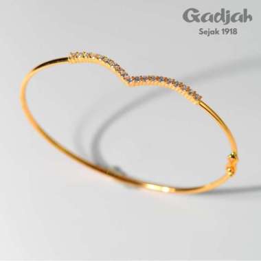 Gelang Emas Pipo Aurel Minimalis - Toko Emas Gadjah Kuning - 8 K- Mata Hitam
