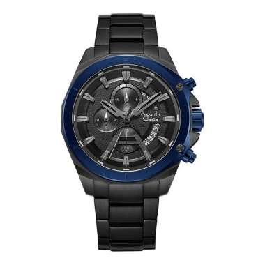 Jam Tangan Alexandre Christie / Alexander Pria Chronograph AC 6651 MC Original Black Blue